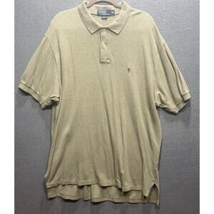 Vinatge Polo Ralph Lauren Mens Shirt Size XL Tall Brown Short Sleeve Logo Pony